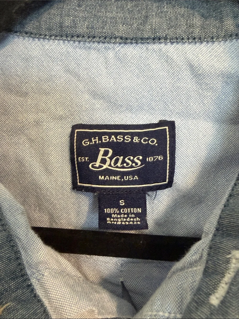 Bass Light Blue Casual Button-Down Oxford Shirt - Picture 2 of 6